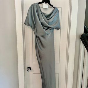 Amsale Draped Satin One Shoulder Dress